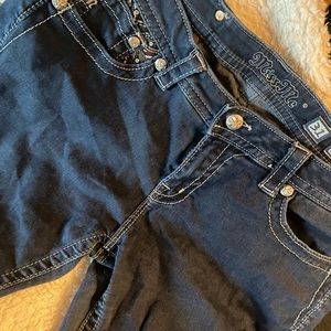 Miss Me Blinged Out Skinny Jeans size 31 super chic and sassy! Long length!!